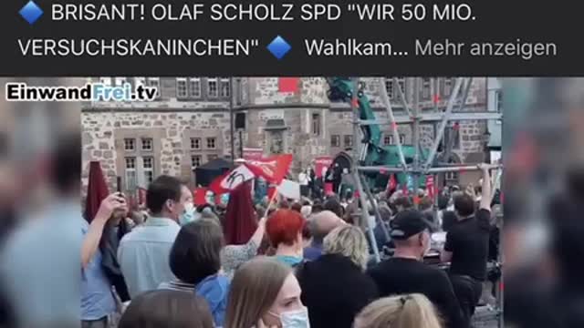 BRISANT! OLAF SCHOLZ SPD "WIR 50 MIO. VERSUCHSKANINCHEN" - Wahlkampf Rede am 02.09.21 in Marburg