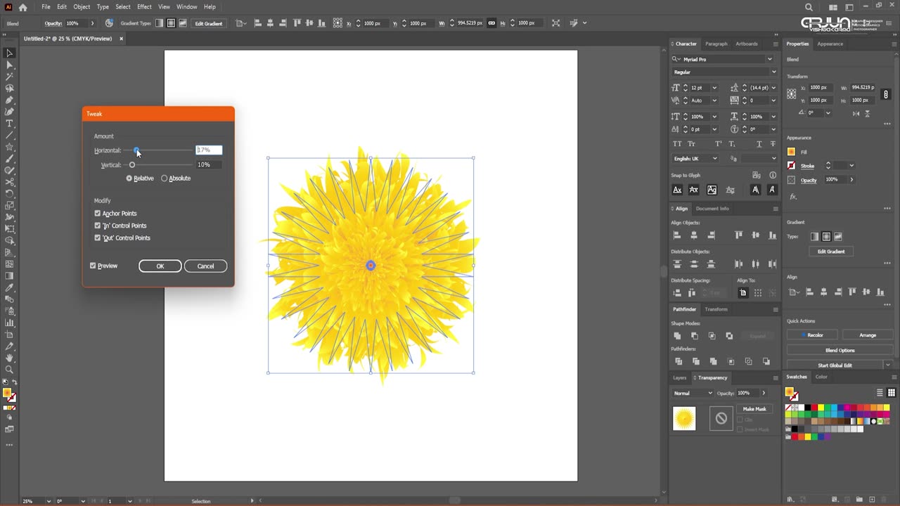 HOW TO CREATE FLOWER IN ILLUSTRATOR TUTORIAL | ARJUN VISHWAKARMA