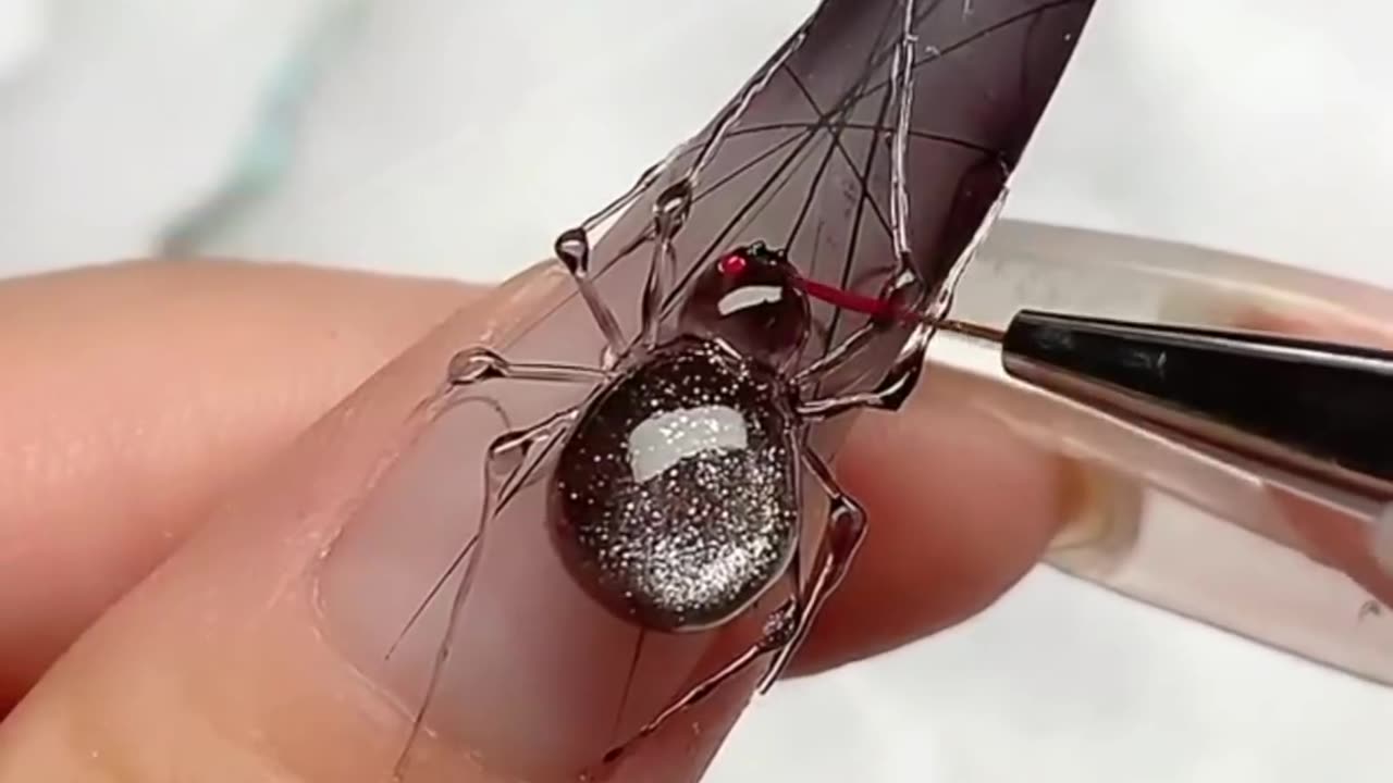 3D spider nail design