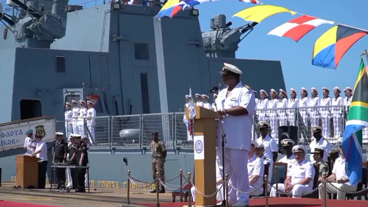 Inaugural ceremony of Russian–Chinese–South African naval exercise in Port of Richards Bay