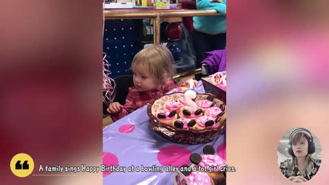 Babies Crying because failed when blowing candles