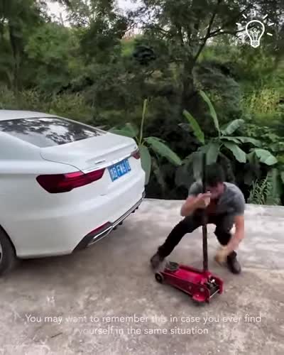 What should you do if the rear wheels of the car fall into a pit