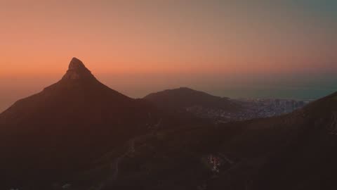 VIDEO 4K UHD - Aerial View Of Cape Town's Coastal Mountains