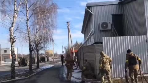 Intense Urban Warfare between Russian and Ukraine military ground army troop forces