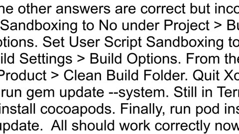 Xcode Workspace Build Error Sandbox rsync1900 deny1 filereaddata