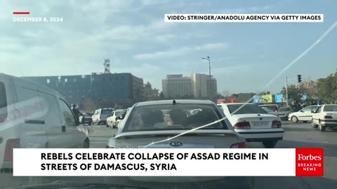 Rebels Celebrate Collapse Of Assad Regime In The Streets Of Damascus, Syria