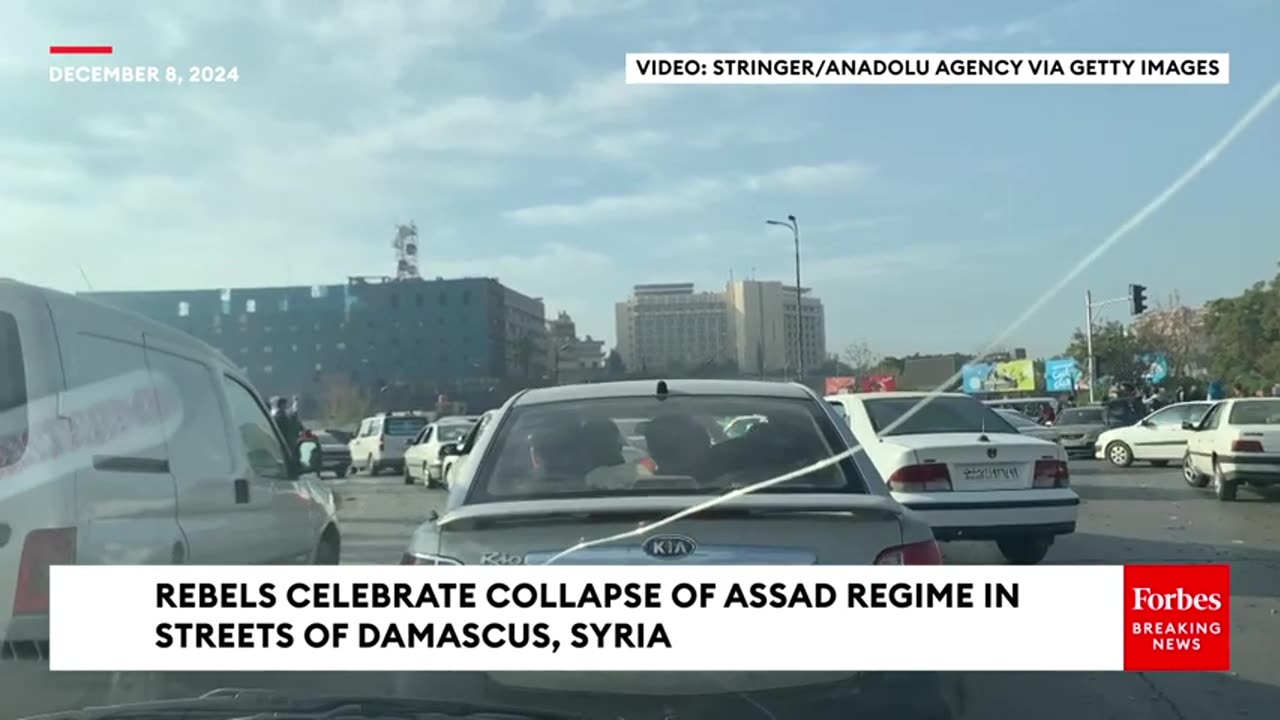 Rebels Celebrate Collapse Of Assad Regime In The Streets Of Damascus, Syria