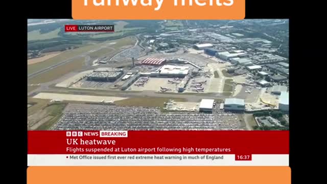 Luton airport is SHUT by record heat as runway melts