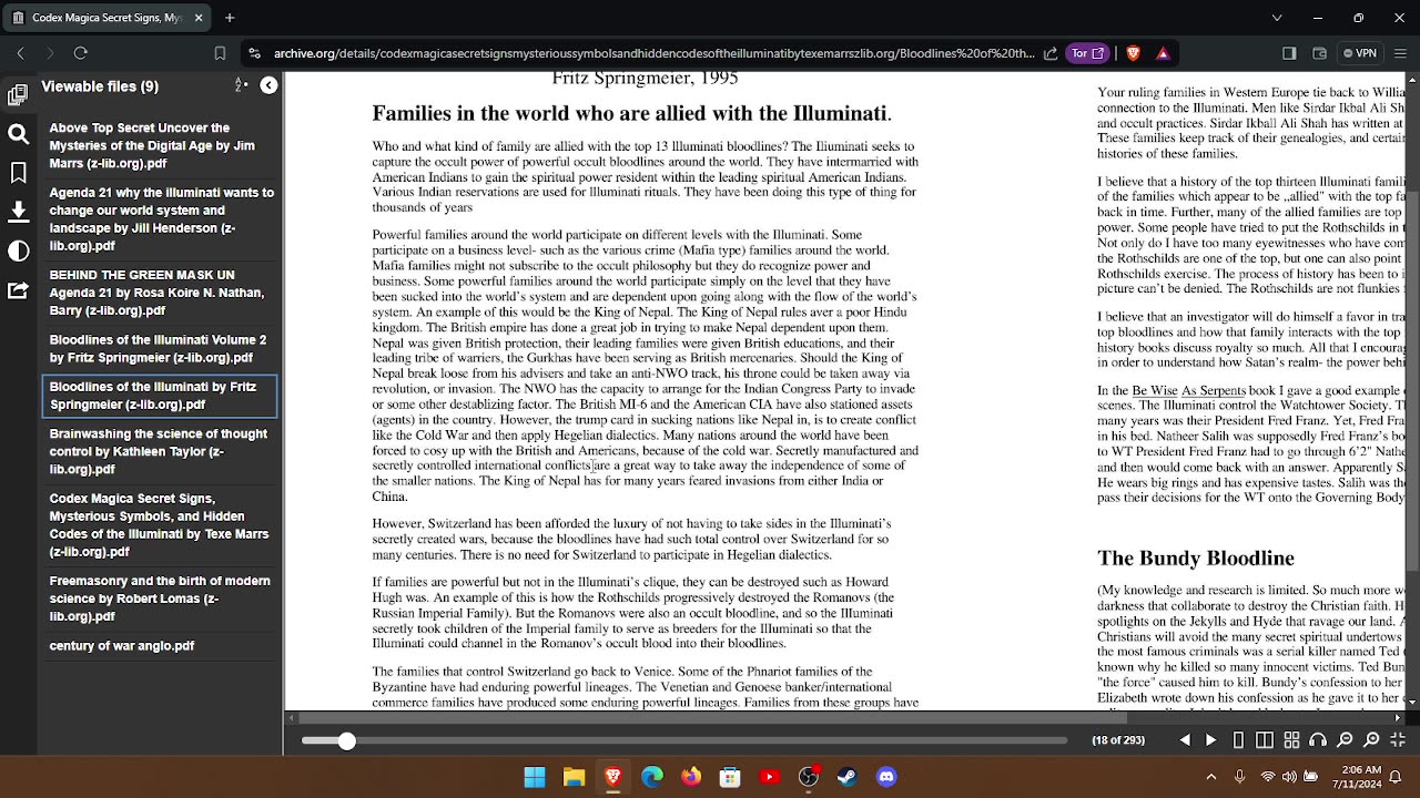 FAMILIES IN THE WORLD WHO ARE ALLIED WITH THE ILLUMINATI