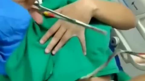 live birth, mother cuts the umbilical cord herself