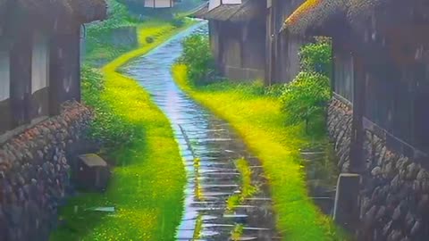 Beautiful nature rain fall