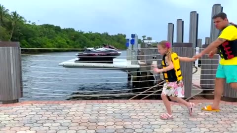 Nastya and dad came up with funny games for each other