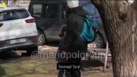 War Ukraine. Mariupol. The father was burned in front of the child