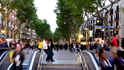 Subway entrance in a pedestrian zone