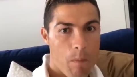CR7 Cristiano Ronaldo drink water and smile