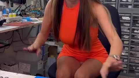 Sexy girl In mobile Repair shop iPhone repair