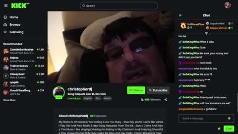 Chris Reaction To A Messege To Ruby.