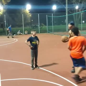 Handsome young man scores impeccable shot