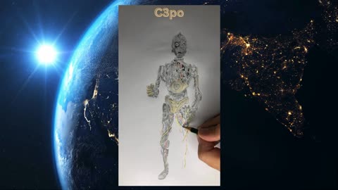 C3PO from Episode 1 timlapse drawing