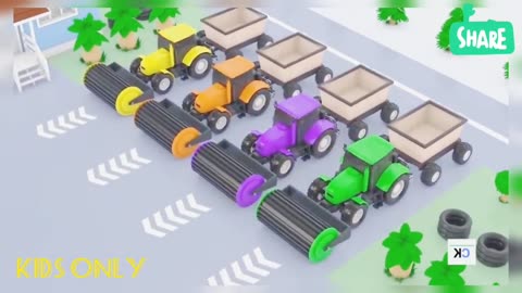 Trucks Excavator cas Tractors toys kidsOnly90