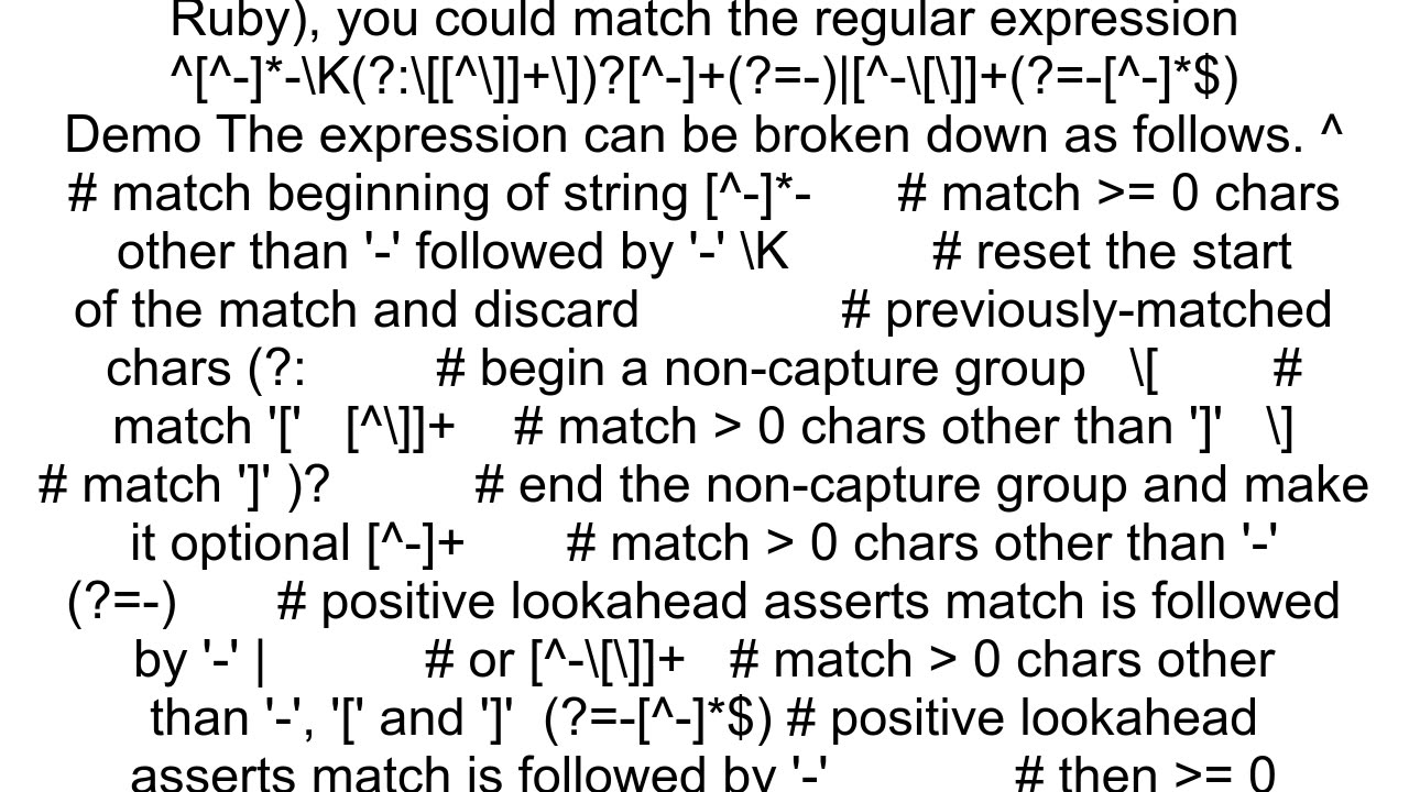 Regex to extract data between certain dashes