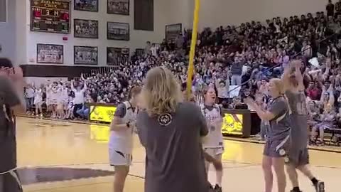 Blind girl tries a shot by listening to the voice box