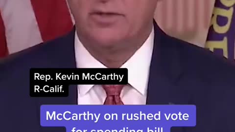 McCarthy on rushed vote for spending bill