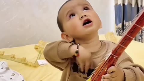 Cute Baby Enjoying Guitar 🎸😍