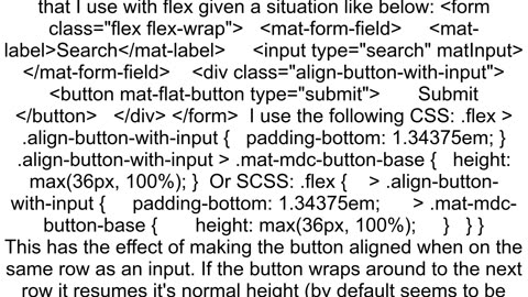 Angular material how to make button same height as input