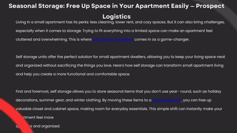 Seasonal Storage: Free Up Space in Your Apartment Easily — Prospect Logistics