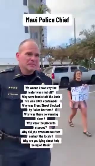 Lahaina Police Chief knows the truth. Take a look at his face