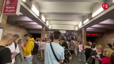 Crowds shelter in Kyiv metro as Russia launches second attack in one day