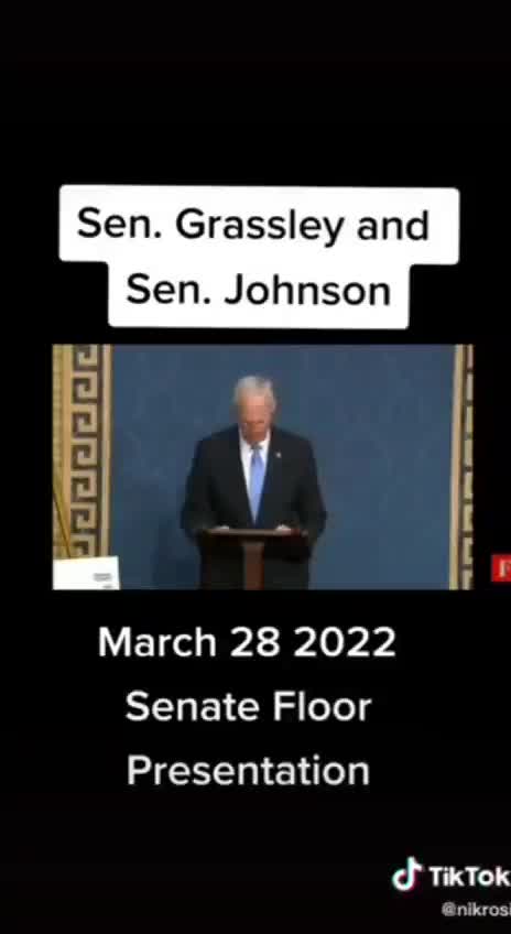 3.28.22 Senators Grassley & Johnson on the Senate Floor