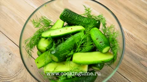 0:18 / 1:02 FRESHLY SALTED CUCUMBERS for 30-60 minutes 🥒 Best and Simple Russian Cuisine Recipe
