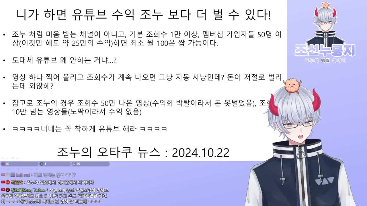 조누의 유튜브 채널 수익 대 공개