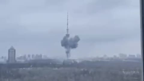 There were two hits on the TV tower in Kyiv