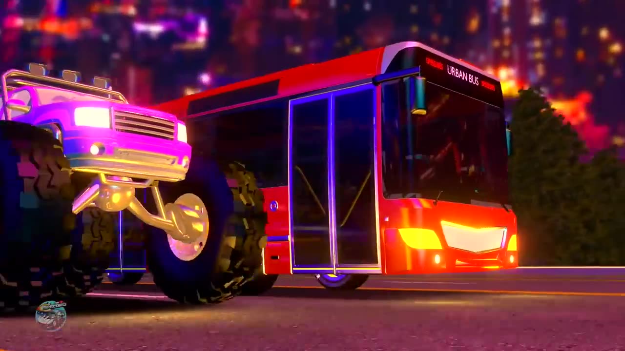 Wheels On The Bus Street Vehicles Nursery Rhyme for Kids