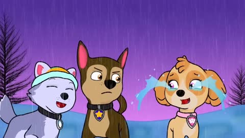UNDO Paw Patrol Chase and Everest say goodbye