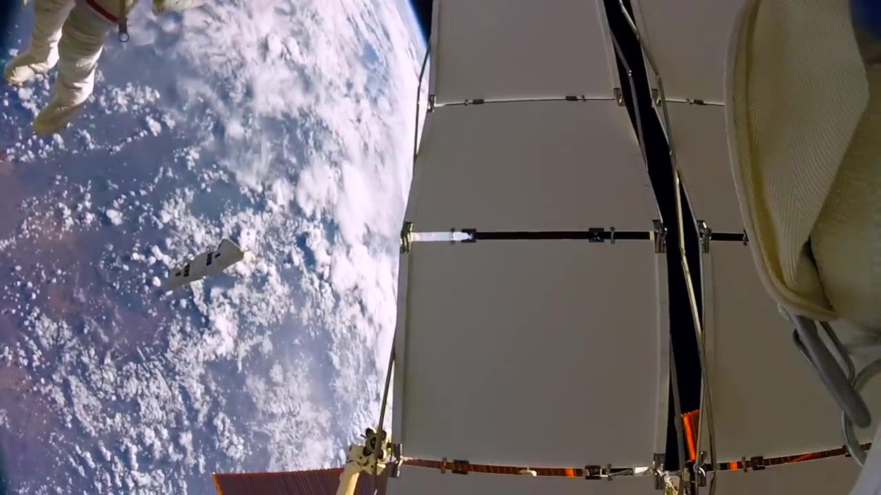 Astronauts accidentally lose a shield in space (GoPro 8K)