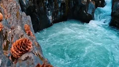 Beautiful blue pool in nature