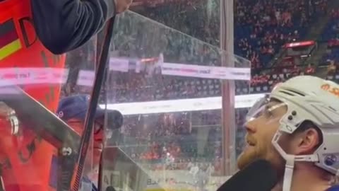This 15-year old fan came all the way from Germany to see his first NHL game