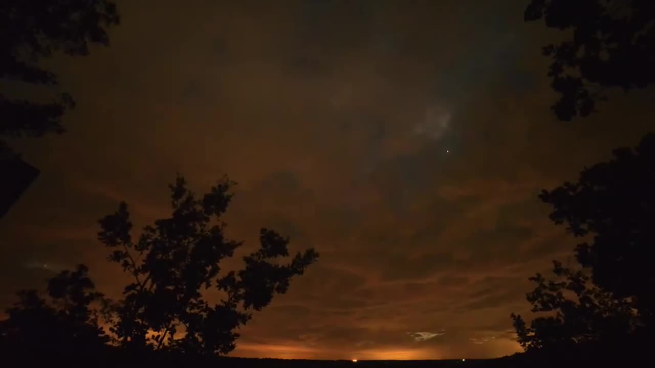 summer night starry time lapse in French countryside