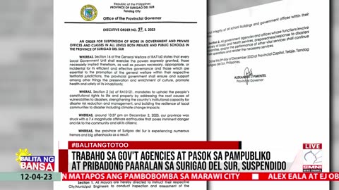 Trabaho sa gov't agencies at pasok sa pampubliko at pribadong paaralan sa Surigao Del Sur