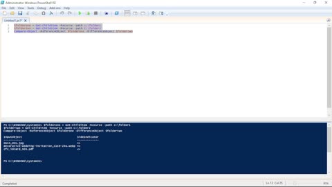 Compare Two Folders Data Using PowerShell
