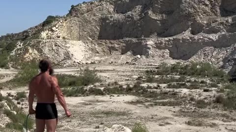 Throwing objects with a slingshot at insane speed