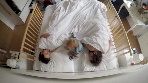 Cutest video with baby and his sleepy parents