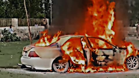 The car was burning in car show