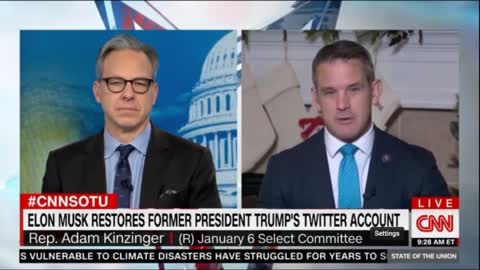 Adam Kinzinger Is VERY UPSET Trump Is Back On Twitter