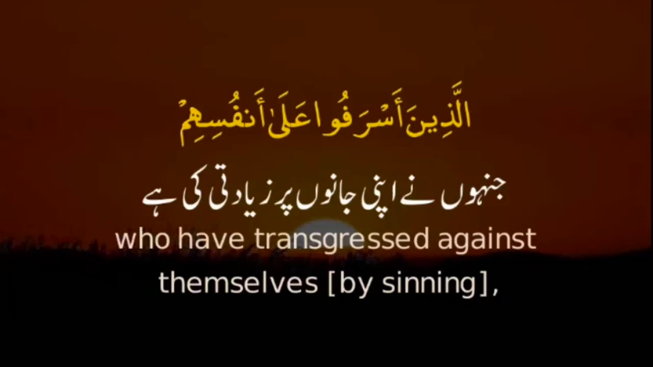 Surah Az Zumar _ Ayah 53 _ Quran Whatsapp Status With Urdu Translation