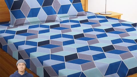BSB HOME Microfiber 144 TC Football Printed Double Bedsheets
